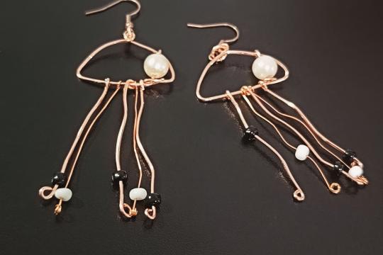 Cercei artizanali „Meduze de Cupru”