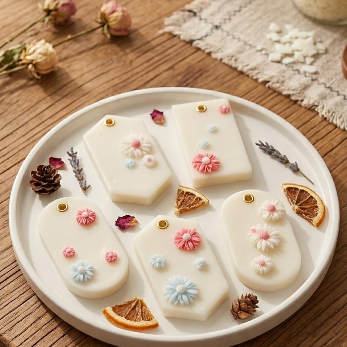 Odorizant de dulap artizanal cu flori din ceară – Parfum Trandafiri