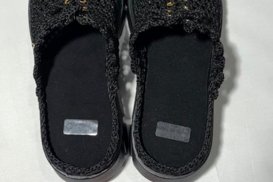 Pantofi handmade croșetați negri ElaD™ – model elegant premium cu talpă groasă