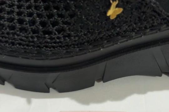 Pantofi handmade croșetați negri ElaD™ – model elegant premium cu talpă groasă